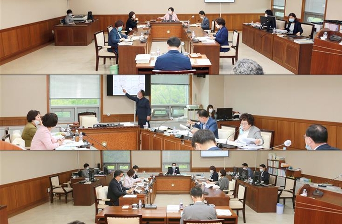 위로부터 의정부시의회 운영위원회, 자치행정위원, 도시건설위원회는 집행부를 상대로 6월 8일부터 17일 까지 2020년 행정사무감사를 실시했다.(사진설명)