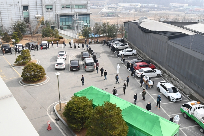 양주시 남면 임시 선별검사소 전경