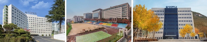 좌로부터 대전캠퍼스, 성남캠퍼스, 의정부캠퍼스